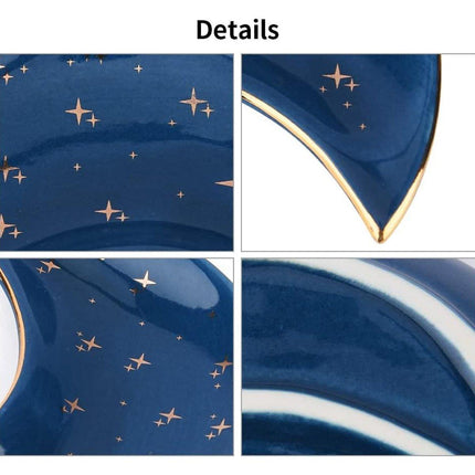 Moon Shaped Decorative Plate Fruit Tray Jewelry Storage Rack Dip Saucer for Home