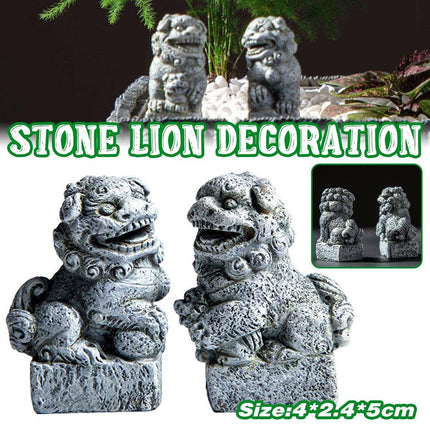 1Pair Elegant Resin Lion Statues Creative Home Decor Coffee Table Ornament Small