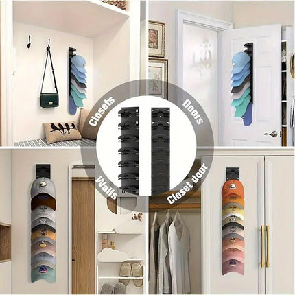 Multi Tier Wall Mounted Hat Storage Rack Cap Organizer for Baseball Hats and Cap
