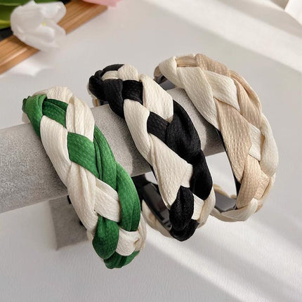 Women Headband Twist Hairband Bow Knot Cross Tie Wide Headwear Hair Band Hoop - Aimall