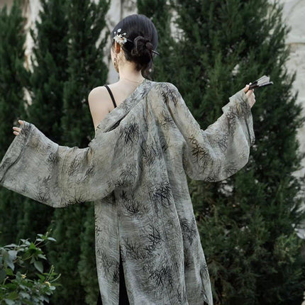 Women Chinese Song Style Hanfu Summer Zen Two-piece National Style Dress