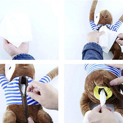 Car Cute Monkey Hanging Tissue Box Car Tissue Box Car Animal Tissue Draw Tissue
