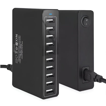 60W 10 Port USB Charger Multi Port AC Adapter Travel Wall Hub Charging Station