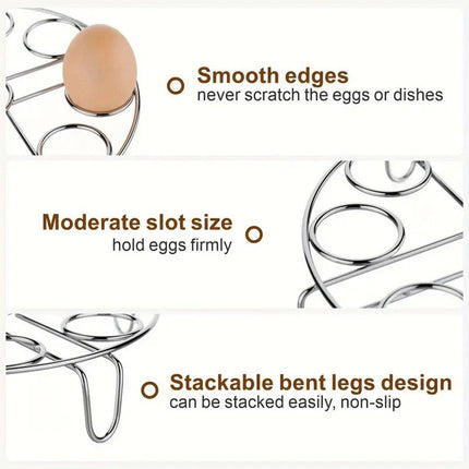 Double Layer 304 Stainless Steel Steaming Rack Tripod Egg Rack Kitchen Cooking
