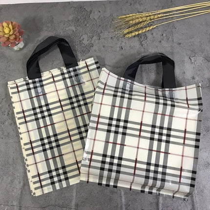 50x Reusable Plastic Tote Bag Eco Friendly Shopping Bags Durable Large Capacity
