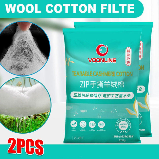 2Pcs Fish Tank Filter Sponge Hand Torn Cotton Cuttable Aquarium Filter Media