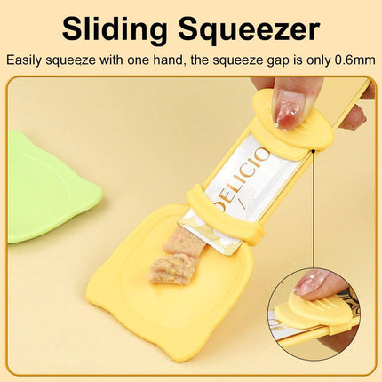 Cat Strip Scoop Squeezer Feeder Snack Spoon Easy Cat Feeding Treats