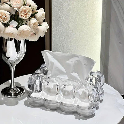 High-end Transparent Tissue Box Living Room Coffee Table Decorative Tissue Box