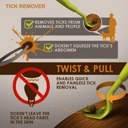 3PCS Tick Removal Tool Set Pet Dog Cat Flea Picker Twist Hook Scratching Remover - Aimall