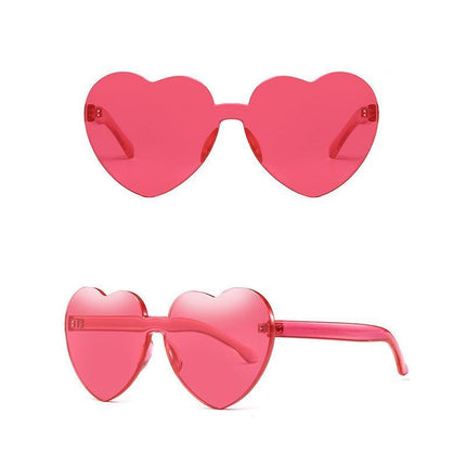 Love Heart Shape Sunglasses Fun Dress Party Festival Glasses Candy Colour - Aimall