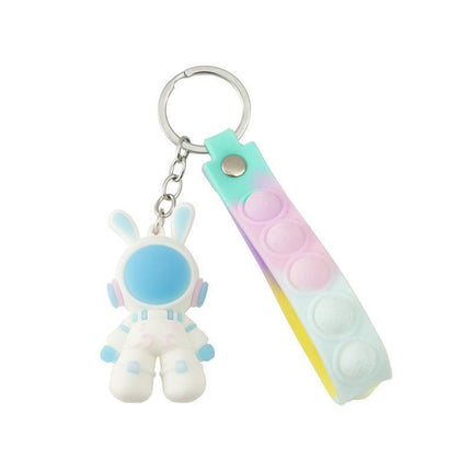 Cute Space Rabbit Keychain Space Rabbit Pendant Key Ring Key Chain Bag Charm - Aimall