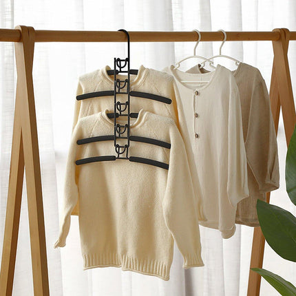 Space-saving Multi-layer Folding Hanger Hook Closet Organizer Clothes Rack