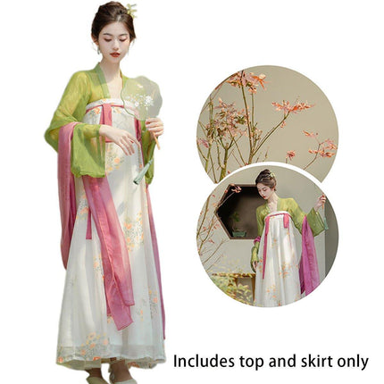 Women Chinese Style Hanfu Tea Dress Guofeng Tang Inspired Chest-length Dress