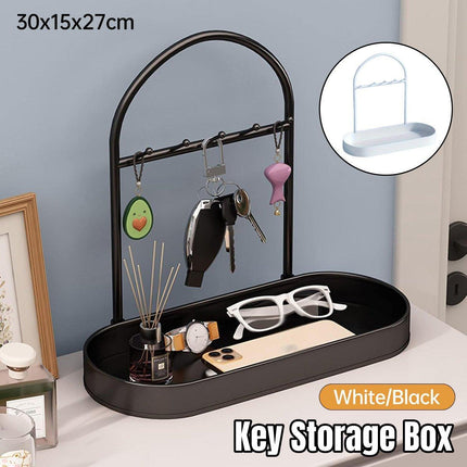Versatile Entryway Storage Rack Waterproof Metal Key Holder Decorative Desktop