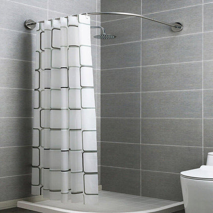 Telescopic Arc Shower Curtain Rod Punch Free Adjustable Bathroom Curtain Rod