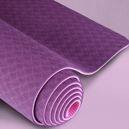 TPE Yoga Mat Eco Friendly Exercise Fitness Gym Pilates Non Slip Dual Layer Aimall