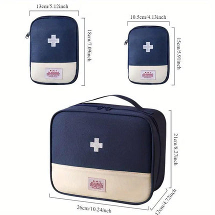Set of 3 Portable Travel Medical Bags Organiser for Home Emergency Storage Use