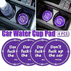 4pcs Purple Car Coasters Round Anti Slip Drink Holder Mats for Vehicle Interior