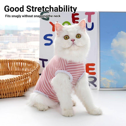 Pet Clothes for All Seasons Solid Color Striped Dog Cat Apparel Puppy Outfit