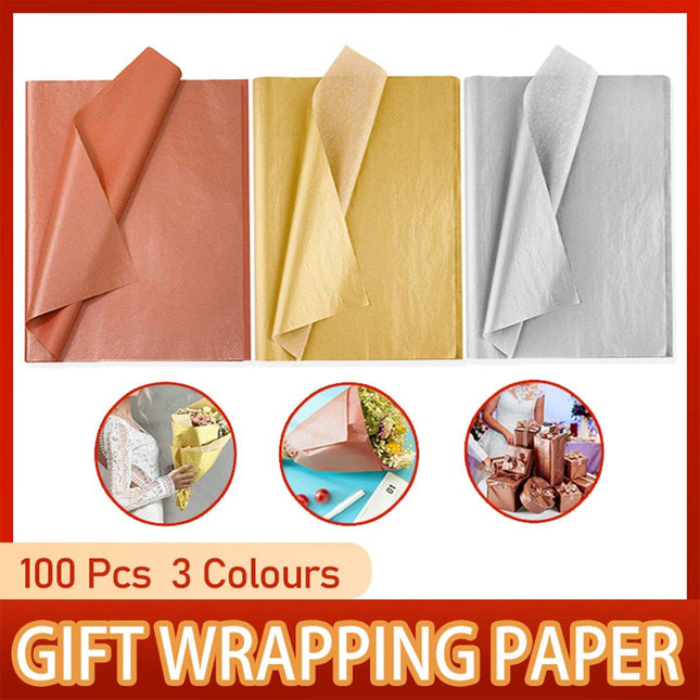 100pcs Holiday Gift Wrapping Paper Roll Christmas Wrapping Paper for Presents