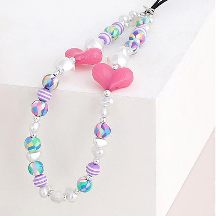 Mobile Strap Phone Charm Beads Chain Jewelry Crystal Stone Anti-Lost Lanyard - Aimall