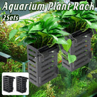 2Sets Aquarium Hydroponic Plant Holder Plastic Square Hollow Cage Storage Basket