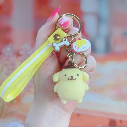 Cute Keychain Cartoon Animation Keyring Melody Kuromi Purin Pendant Accessories AU - Aimall