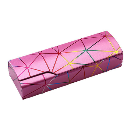 2PCS Lattice Pattern Glasses Case with Snap Closure and Anti-pressure Design