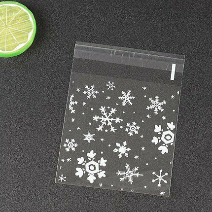 Clear Dots Self Adhesive Cookie Gift DIY Bag Plastic Candy Package Bags Snowflake - Aimall