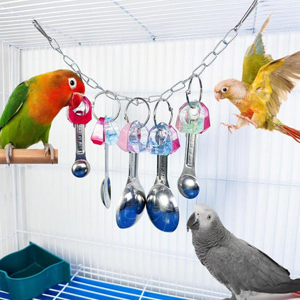 Parrot Chew Toys Spoon String Toys Bird Play Toy for Beak Exercise and Fun