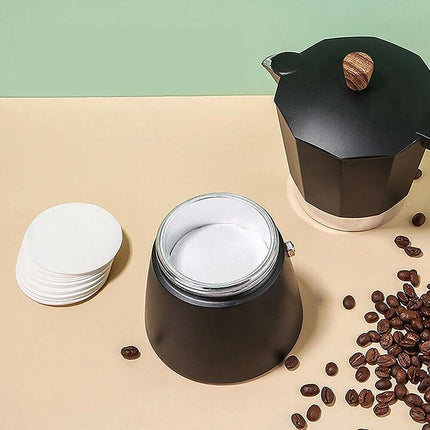 100PCS 51/53/58mm Coffee Machine Filter Paper Powder Round Raw Wood Breville - Aimall