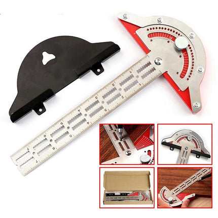 Woodworking Edge Ruler Protractor Angle Measuring Tool Carpenter
