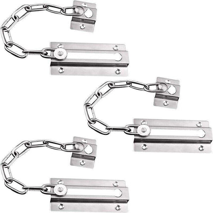 Security Door Chain Home Office Lock Guard Latch Stainless Sliding Fastener - Aimall