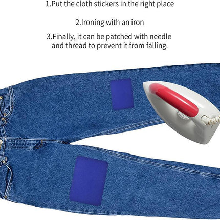 26X Solid Colour Twill Fabric Patch Kits Repair T-shirt Jeans Clothes Knee Hole - Aimall