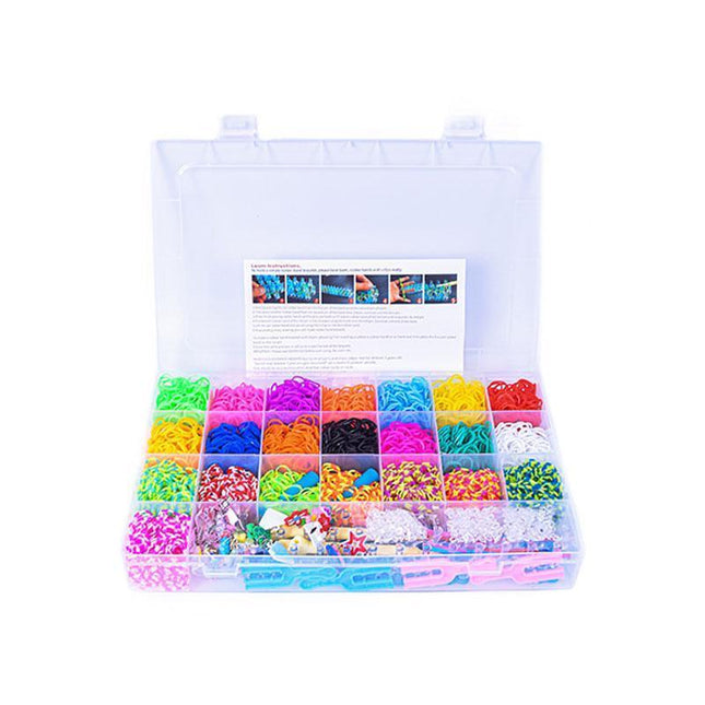 6800PCS Loom Bands Kit Bracelet Mixed Colour Rubber Refill Clip Hook Charms DIY - Aimall