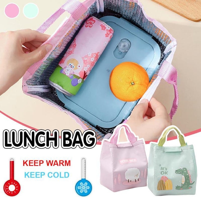 Thermal Insulated Portable Lunch Bag Large Capacity Picnic Box Kids Students - Aimall