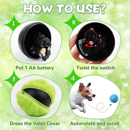 Automatic Magic Roller Ball Toy for Dogs Cats Pet Active Electric Rolling Toys - Aimall