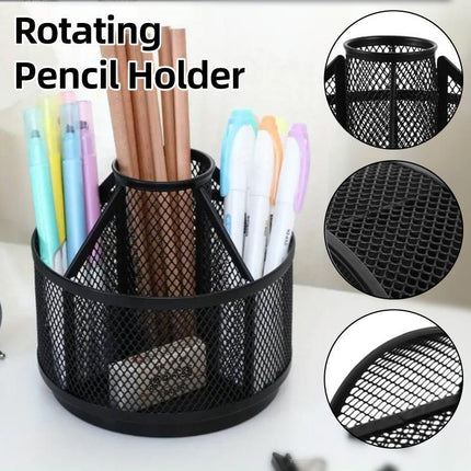 Rotating Pen Holder Organizer Multifunctional Desk Storage Bucket for Office