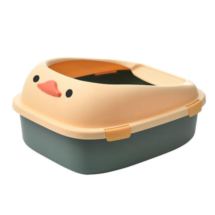 Large Cat Litter Box Semi Enclosed Anti Splash Durable Plastic Open Circulation