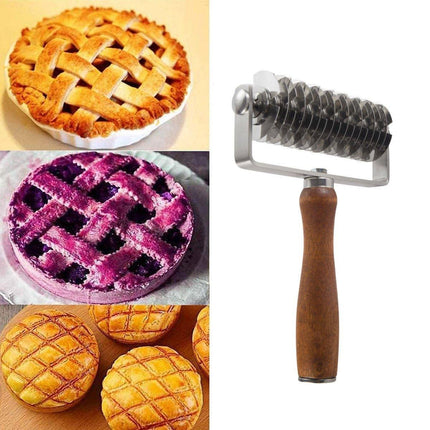 Pastry Pizza Roller Cutter Pull A Wheel for Dough Cookie Pie Steel Net Lattice