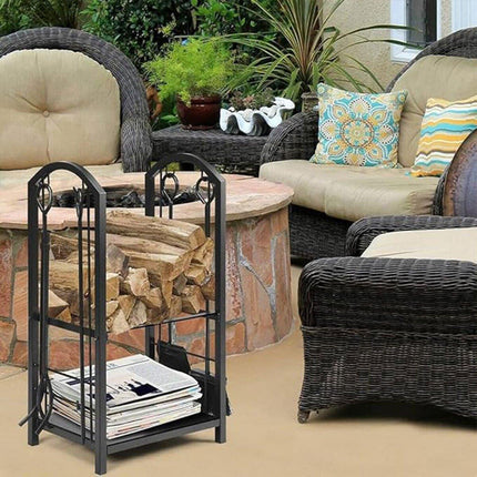 Firewood Storage Rack Heavy Duty Wood Stacking Holder for Camping Fireplace