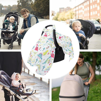 Stroller Cover Cartoon Print Carrycot Wind and Dust Shield with Protective Layer