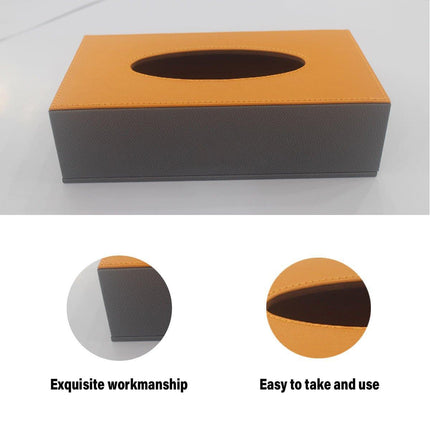 Leather Tissue Box Holder Hotel Room Organiser for Napkins Home Office Decor