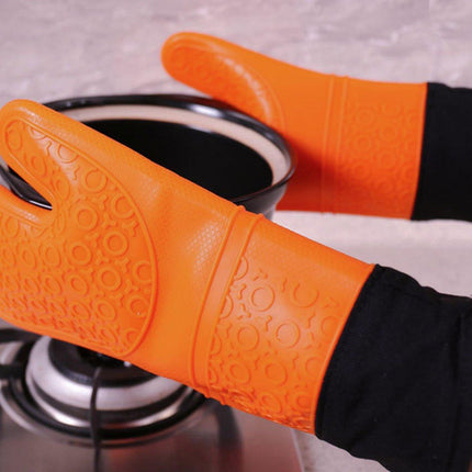 2pcs Insulated Oven Mitts Heat Resistant Gloves for Kitchen Household Use