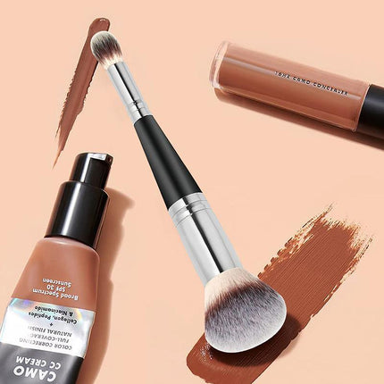 Double Ended Makeup Brush Liquid Foundation Powder Eyeshadow Cosmetic Brush Tool - Aimall