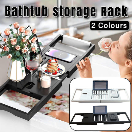 Expandable Anti-Slip Bathtub Storage Rack Adjustable Household Bath Shelf