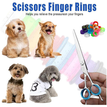 16Pcs Dog Grooming Scissors Soft Silicone Finger Rings Insert Finger Protector