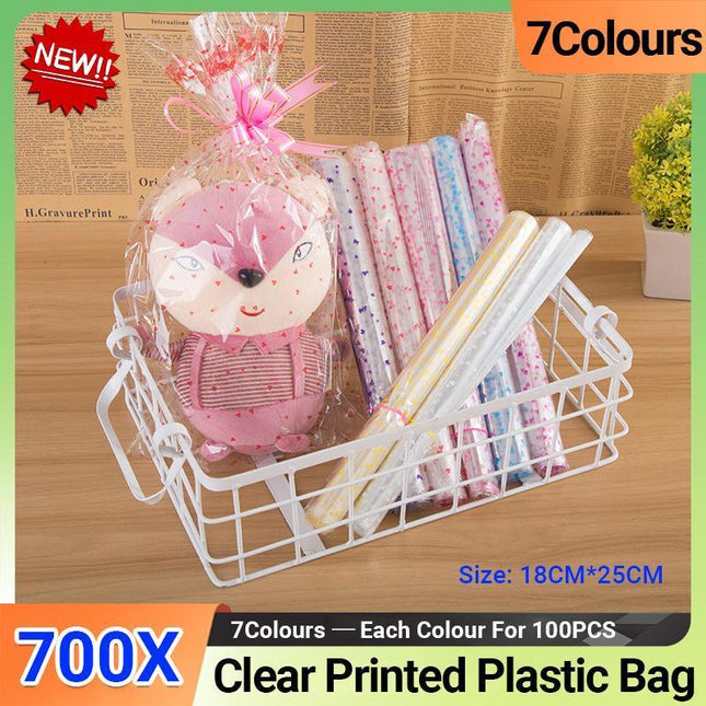 700X 18*25cm Transparent Opp Plastic Bags For Dolls Toy Packaging Gift 7Colours - Aimall