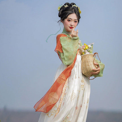 Chest Length Skirt Hanfu Female Summer Thin Daily Wear Traditional Chinese Dress