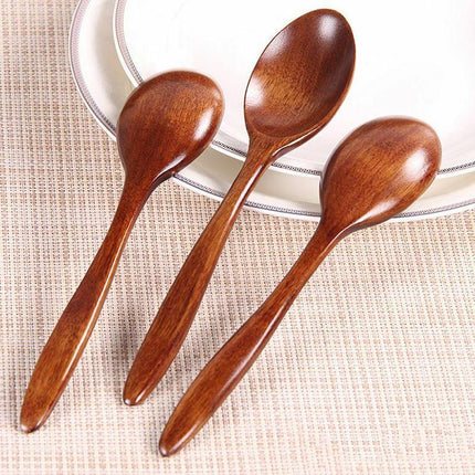 5PCS/lot Kitchen Wooden Spoon Bamboo Cooking Utensil Soup Teaspoon Tableware - Aimall